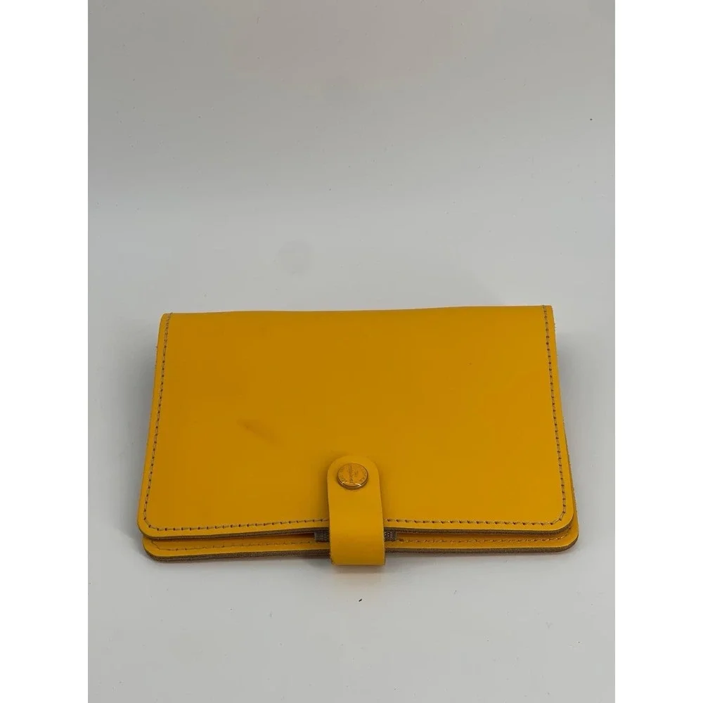 Filofax Original Leather Organizer Yellow Personal Size Made in UK Rare Color